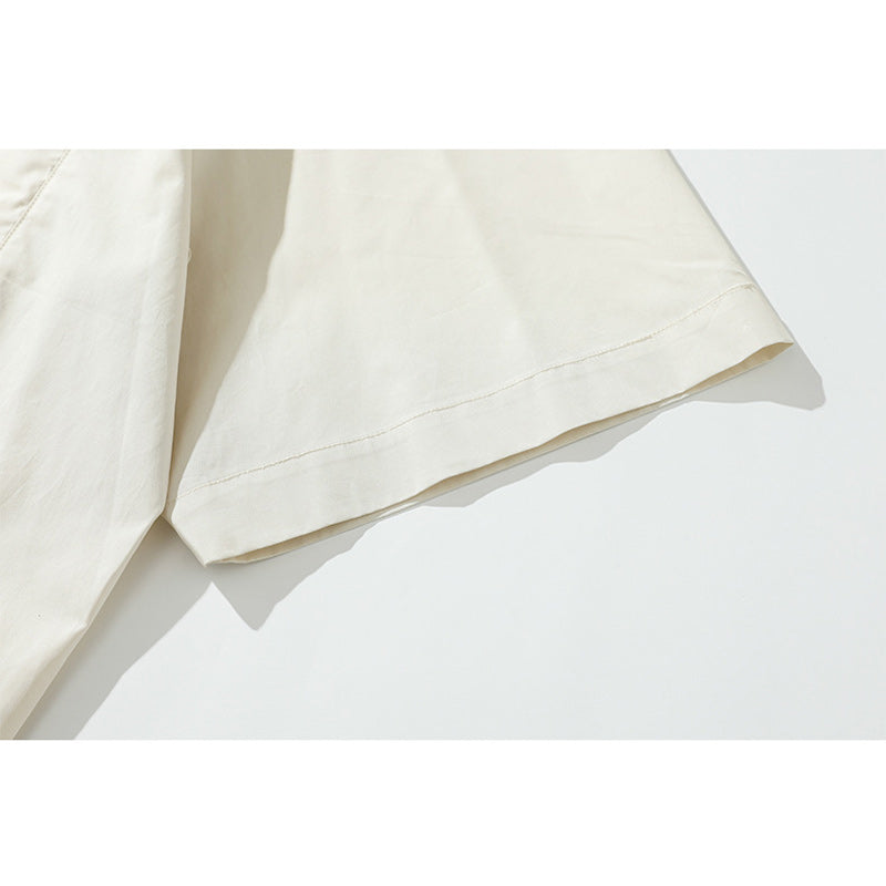 Plain short-sleeved work shirt with pocket