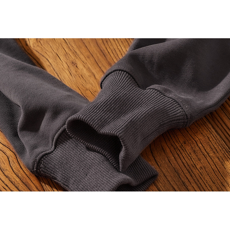 Heavyweight half-button sweatshirt with 3D pockets
