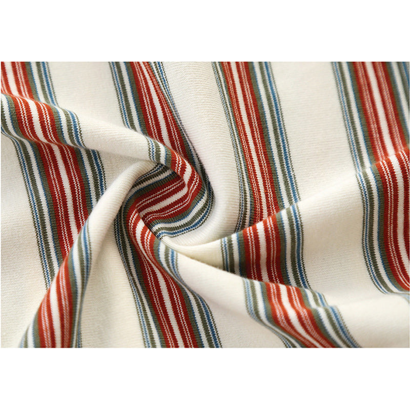 Ivy Look 4-Color Yarn-Dyed Striped Cotton Tee