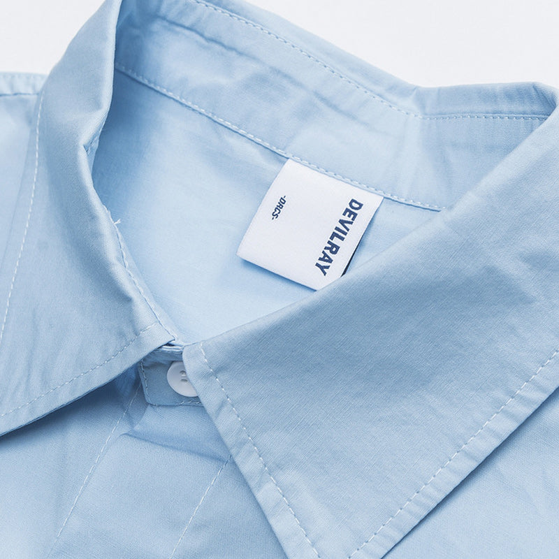 Color-blocked short-sleeved work shirt