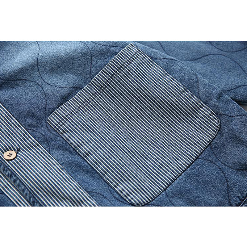 American casual denim V-neck jacket