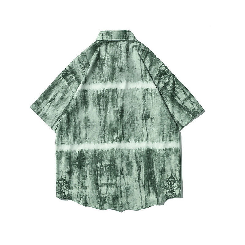 Unique tie-dye short-sleeved shirt