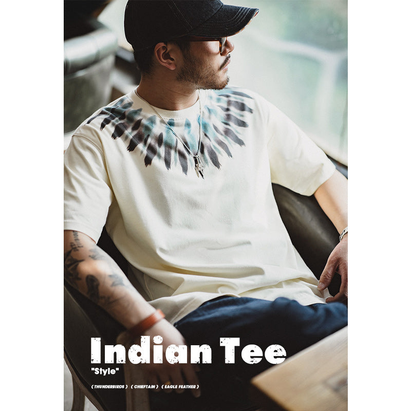 Eagle Feather Pattern Native Indian Short Sleeve T