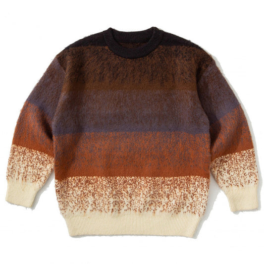 Brushed gradient crew neck sweater