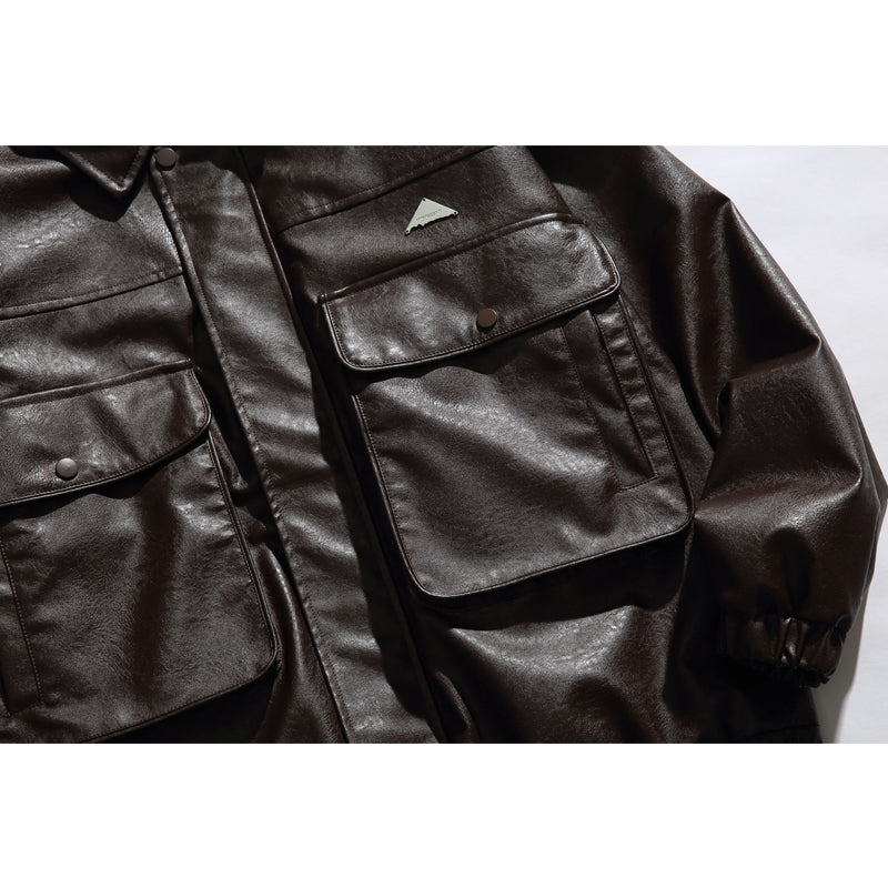 cityboy Cargo Men's Autumn Outdoor Leather Jacket, Waterproof and Windproof, for Commuting