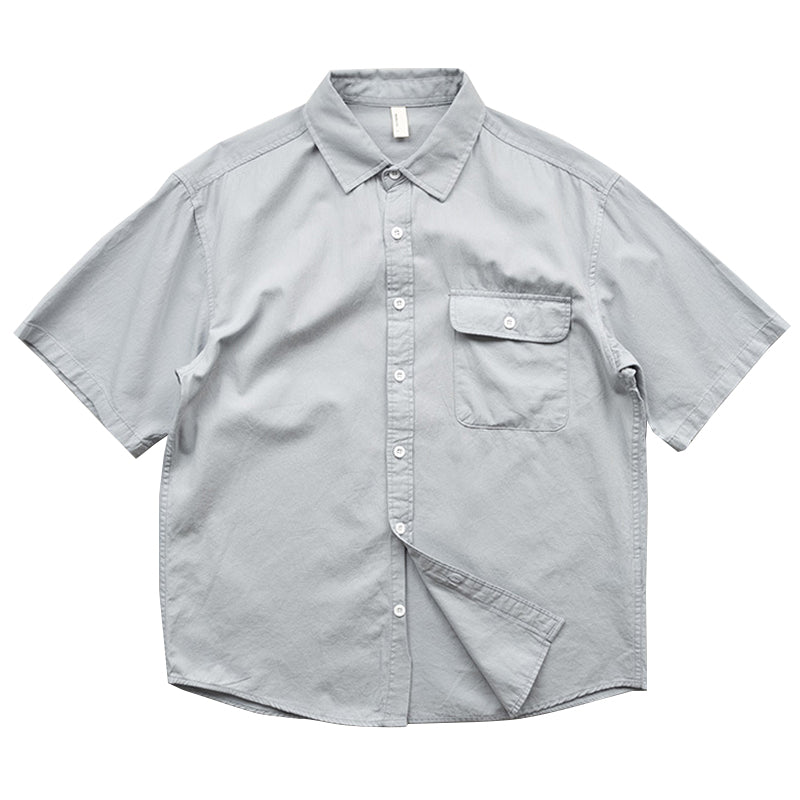 Flap pocket plain work shirt