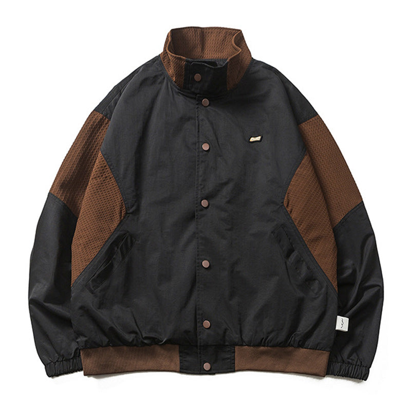 Switch high neck color combination jacket