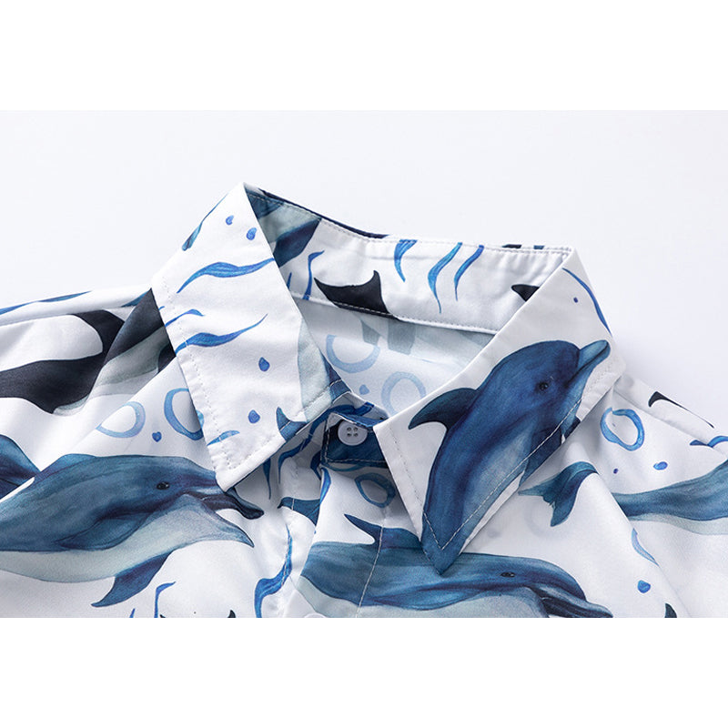 New for summer: Fish print short-sleeved shirt