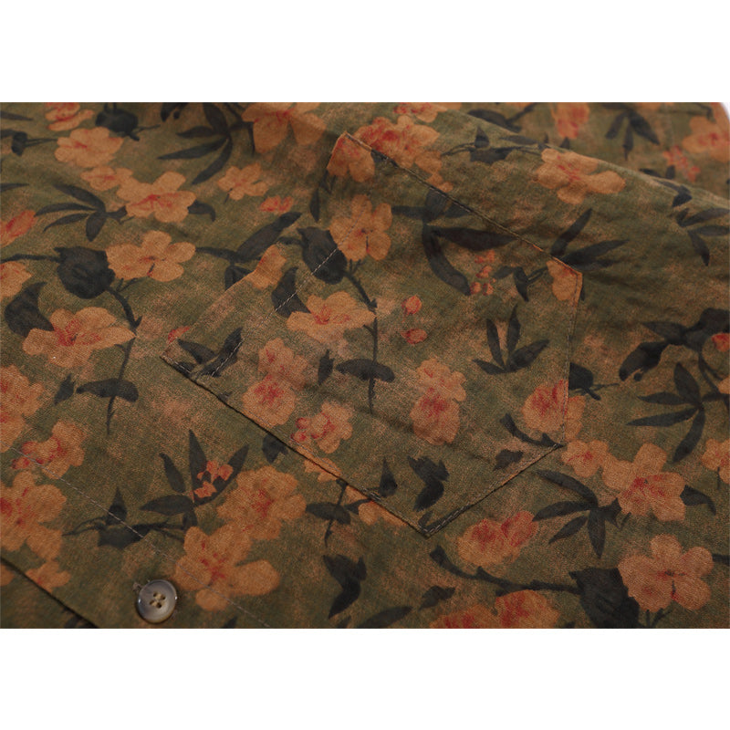 New! INS Popular Retro Floral Short Sleeve Shirt