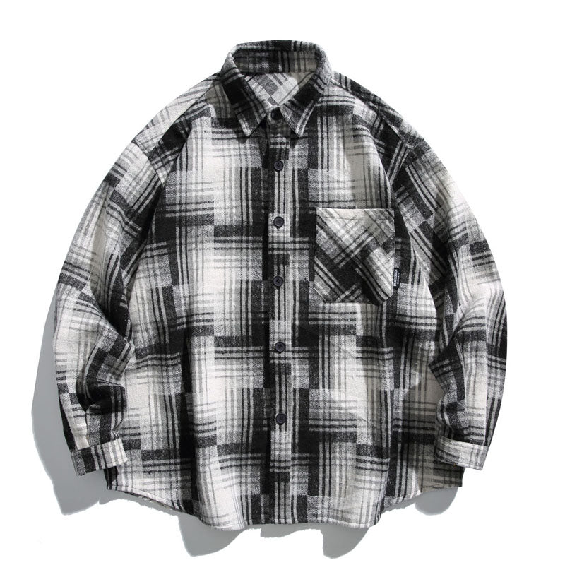Color-coordinated checkered striped shirt