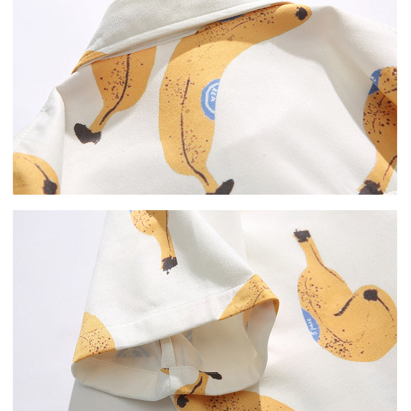 New for summer: banana print short-sleeved shirt