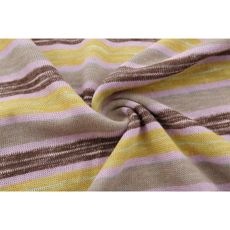 Retro color-striped polo shirt