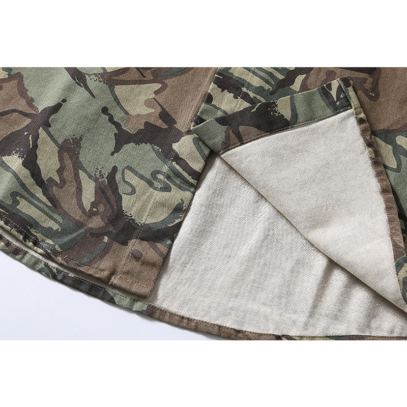 Military camouflage twill work shirt