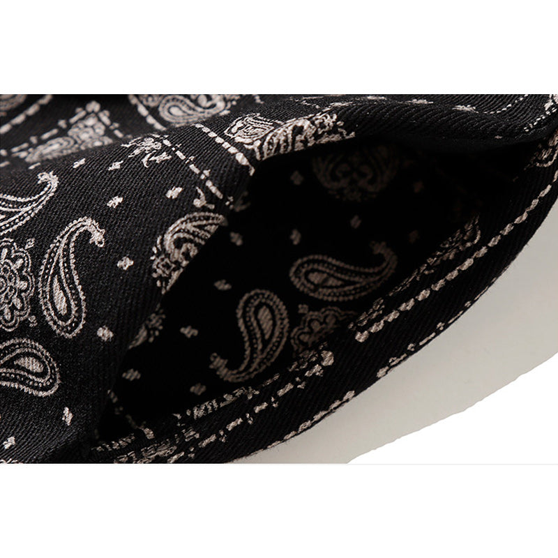 Elbow patch paisley print work shirt