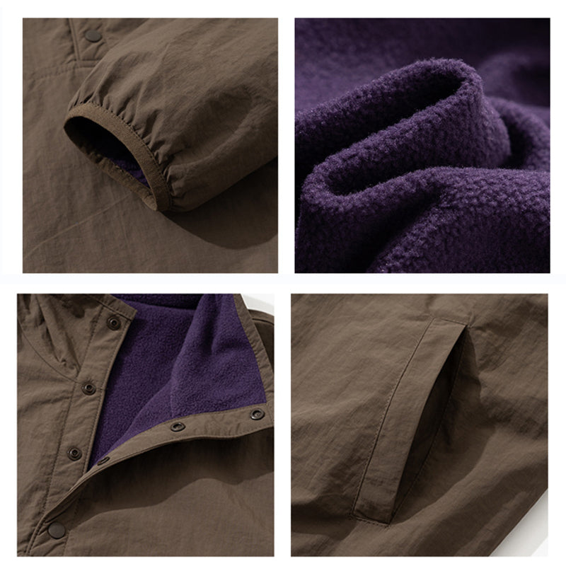 2-in-1 suede jacket, casual, double-sided, warm coat