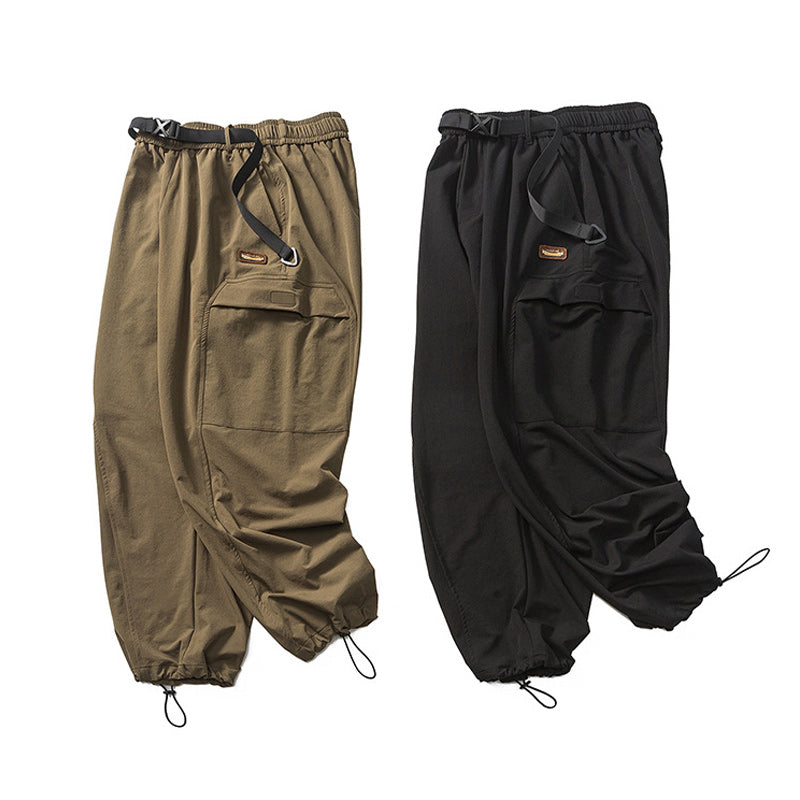 Functional pocket cargo pants with adjustable hem