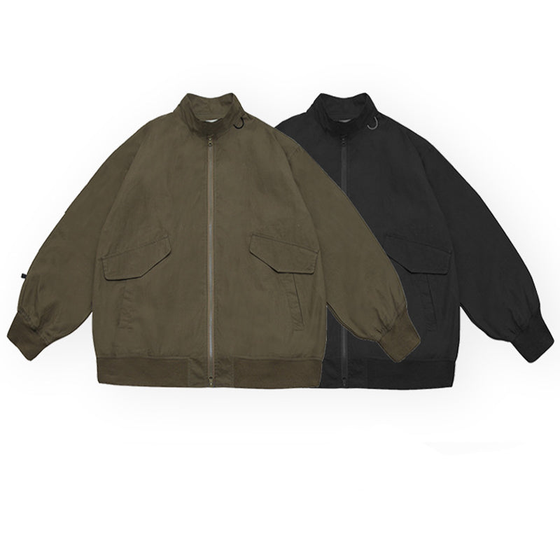 Retro, loose-fitting baseball jacket for outdoor casual wear