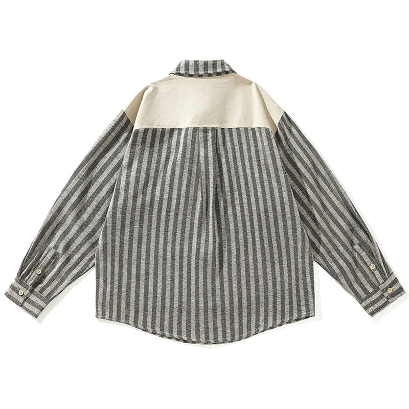 Striped faux layered vest shirt