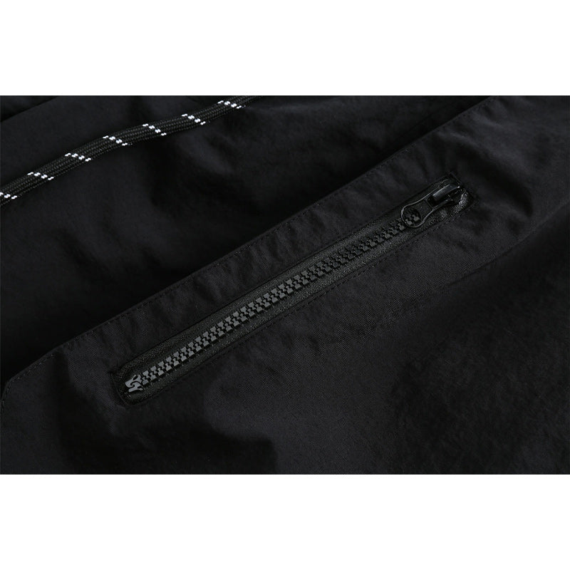 Zippered large pocket casual shorts