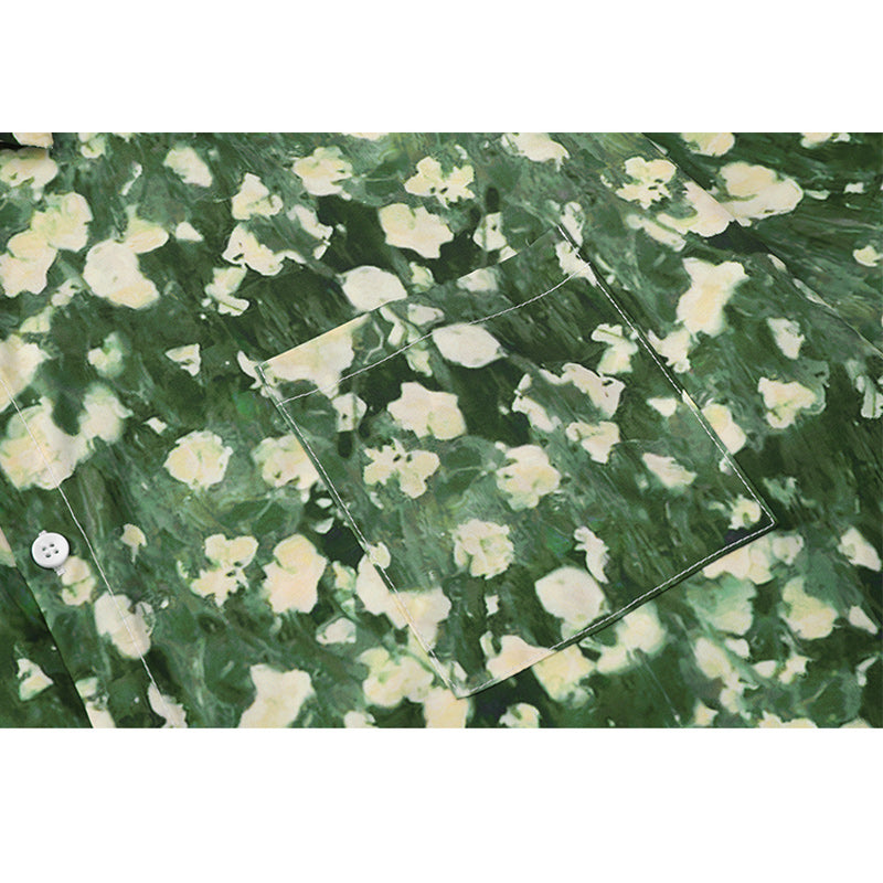 Retro small flower print aloha shirt