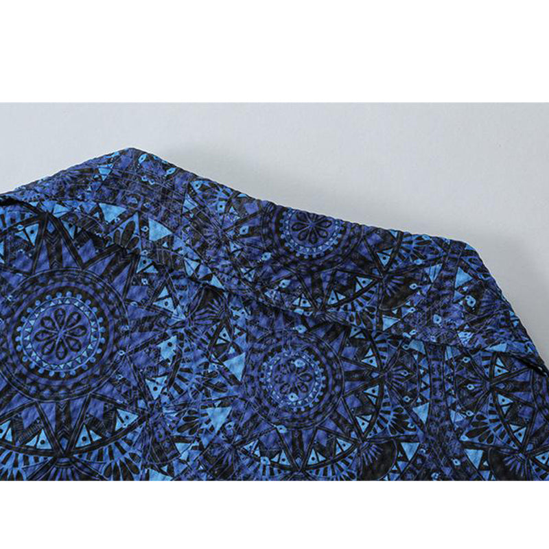 New for summer: ethnic print short-sleeved shirt