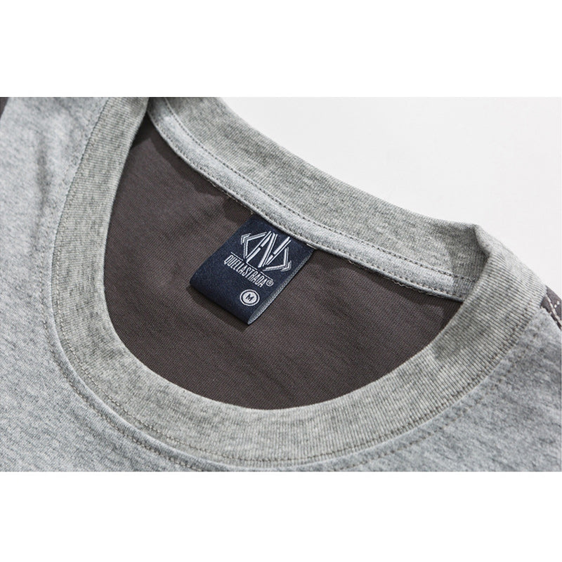 Switch pocket color combination short sleeve T-shirt