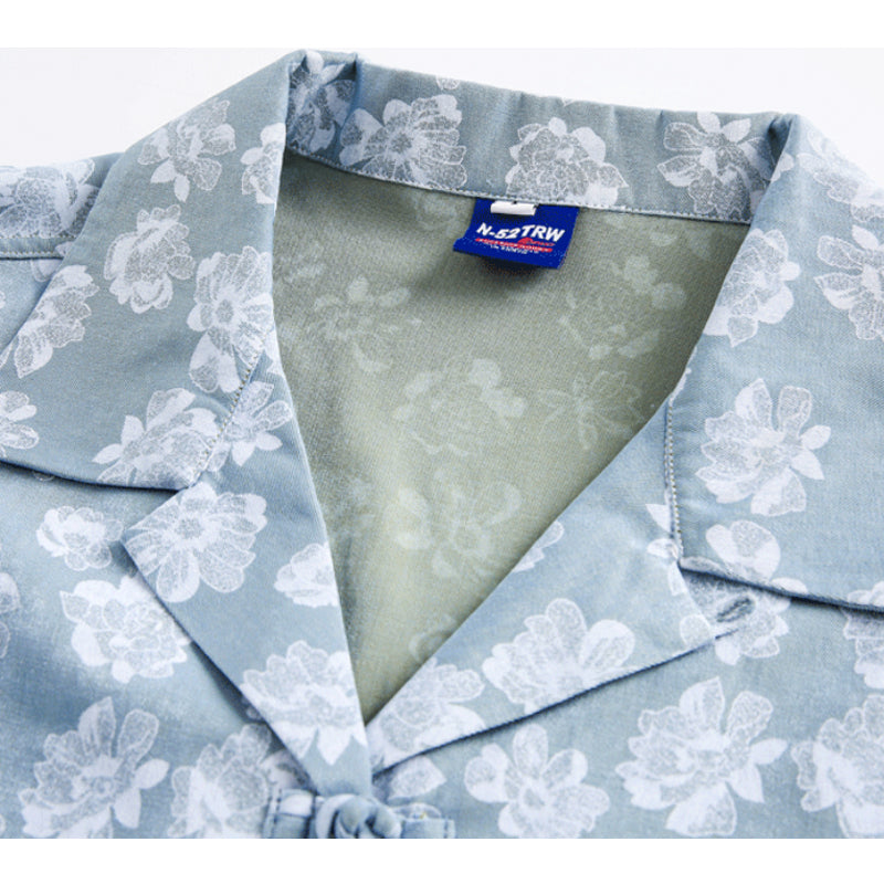 New for summer: ethnic-style button-down short-sleeved shirt