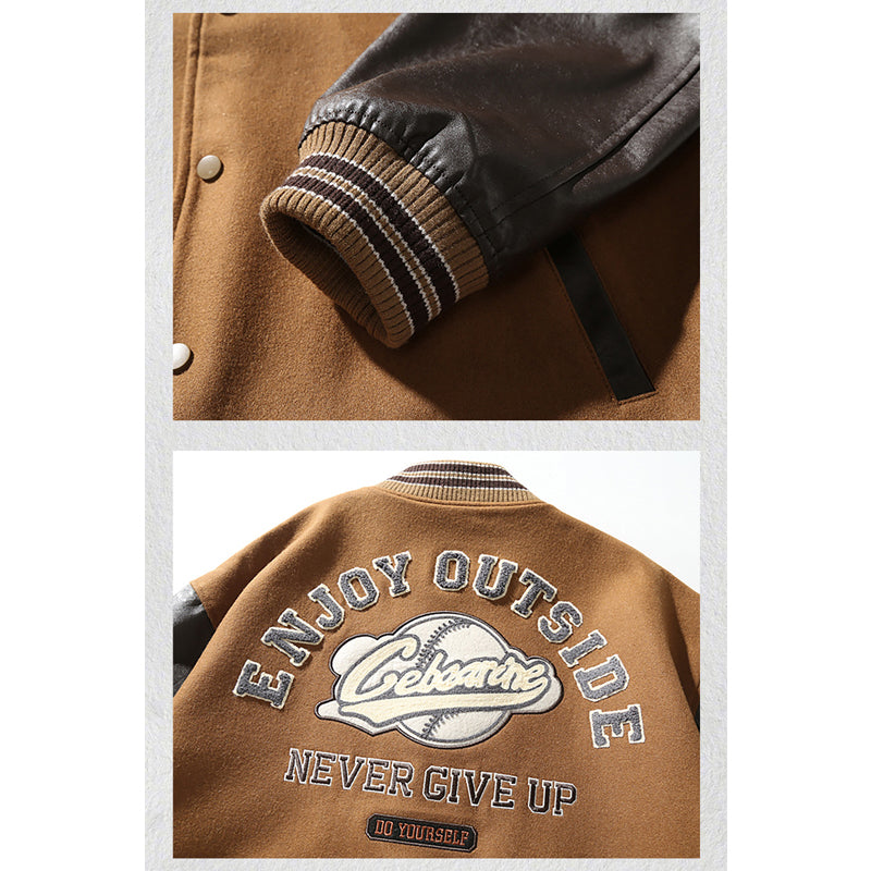 720g Baseball Clothing, Loose Fit, American Casual, Retro Cargo Jacket