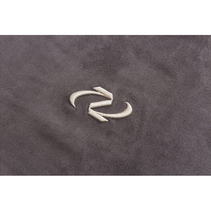 Embroidered rivet suede American casual T-shirt