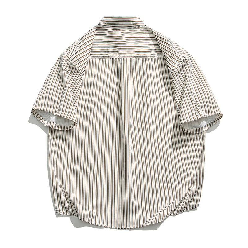 Classic striped pocket work shirt