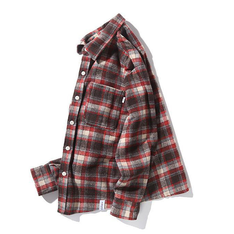 Classic check pattern long sleeve shirt