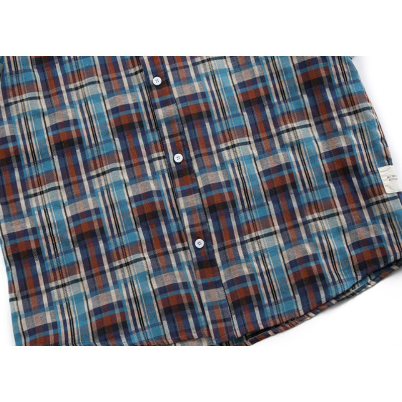 New Summer Check Cotton Short Sleeve Shirt