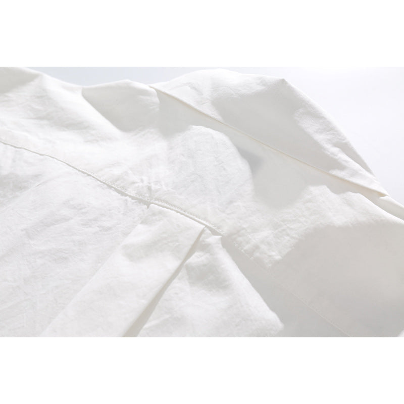 Solid color pocket work short sleeve shirt in four colors