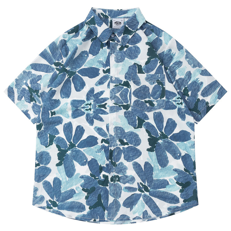 New for summer: floral print short-sleeved shirt