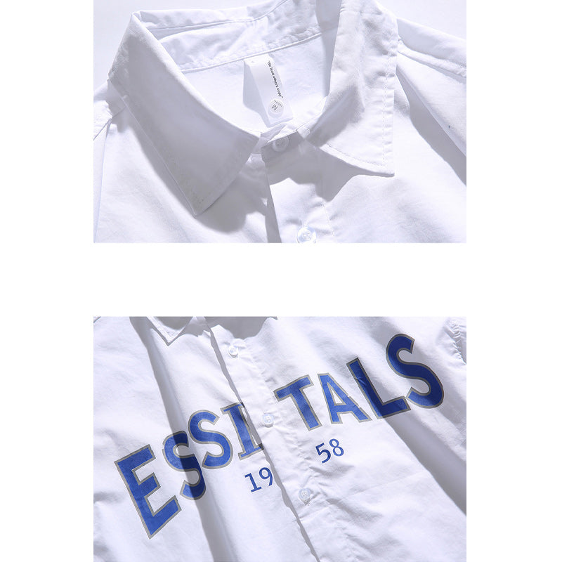 Retro Simple Alphabet Short Sleeve Shirt