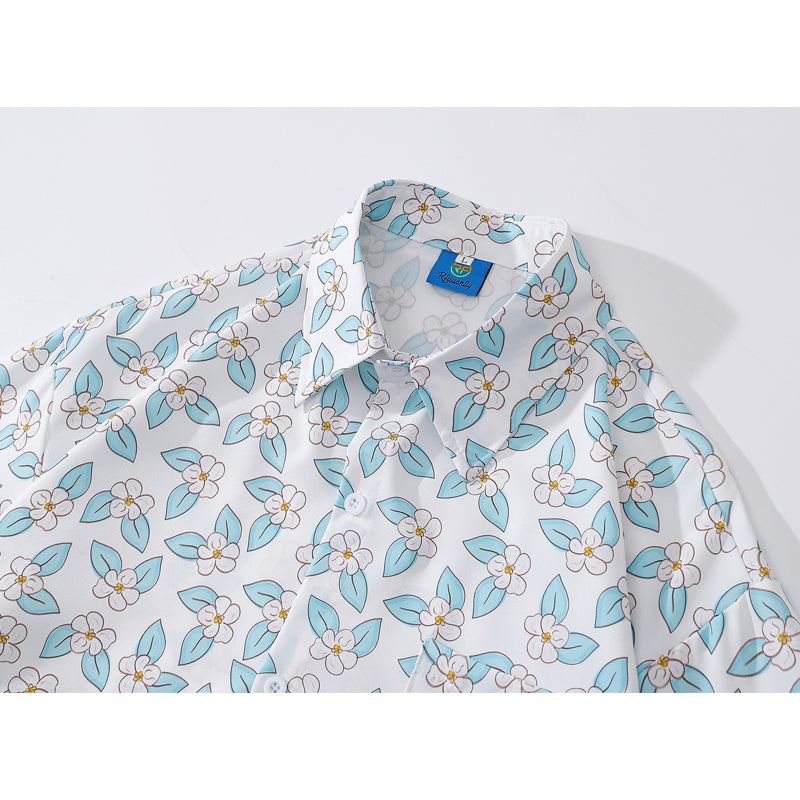 New for summer: floral print short-sleeved shirt