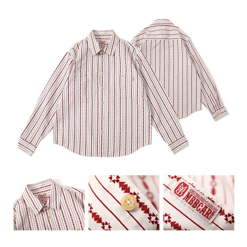 Navajo striped fine corduroy work shirt
