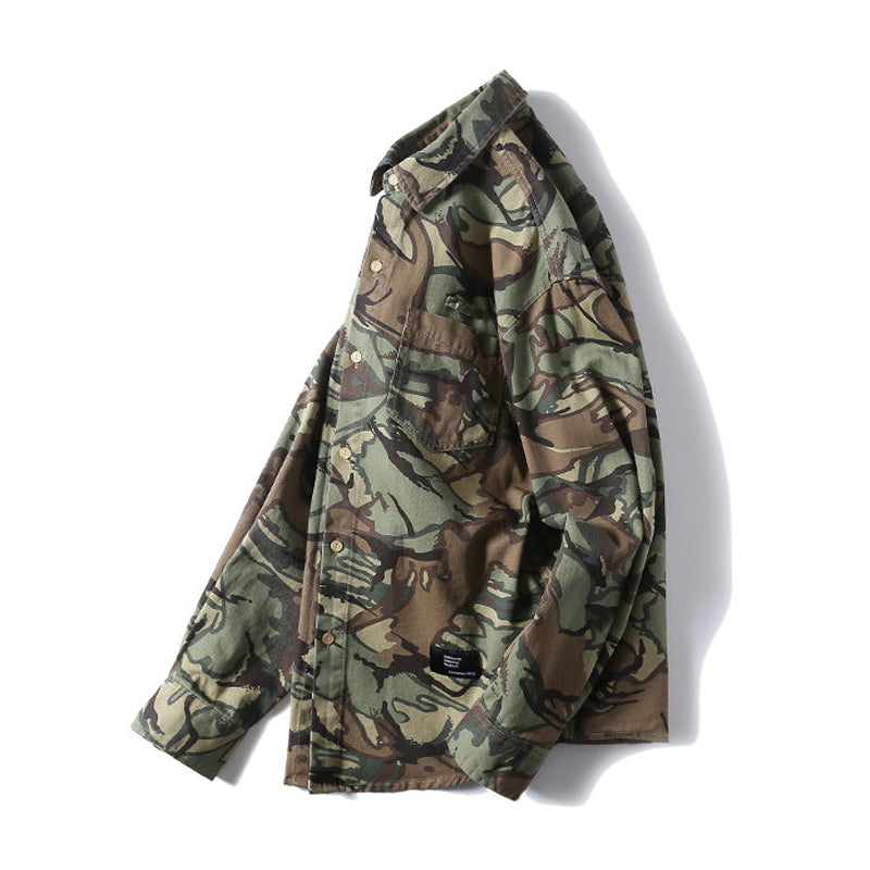 Military camouflage twill work shirt