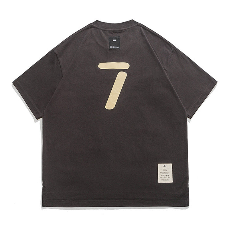 Plain retro American casual short-sleeved T-shirt