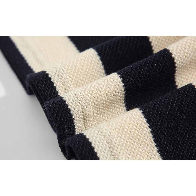 Classic horizontal striped polo shirt