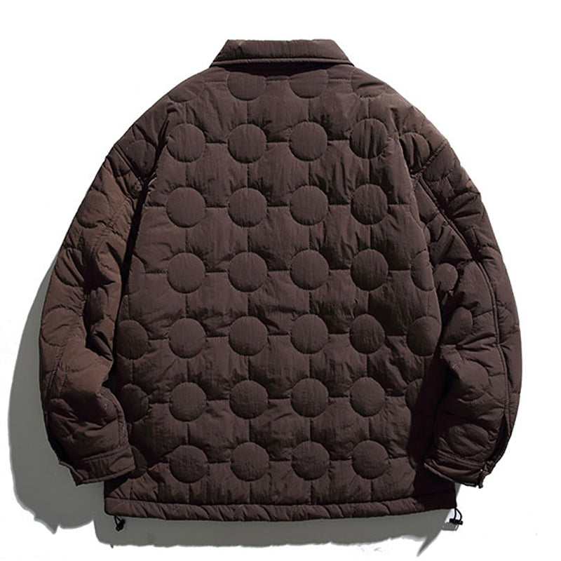 Lightly padded circular quilted work jacket