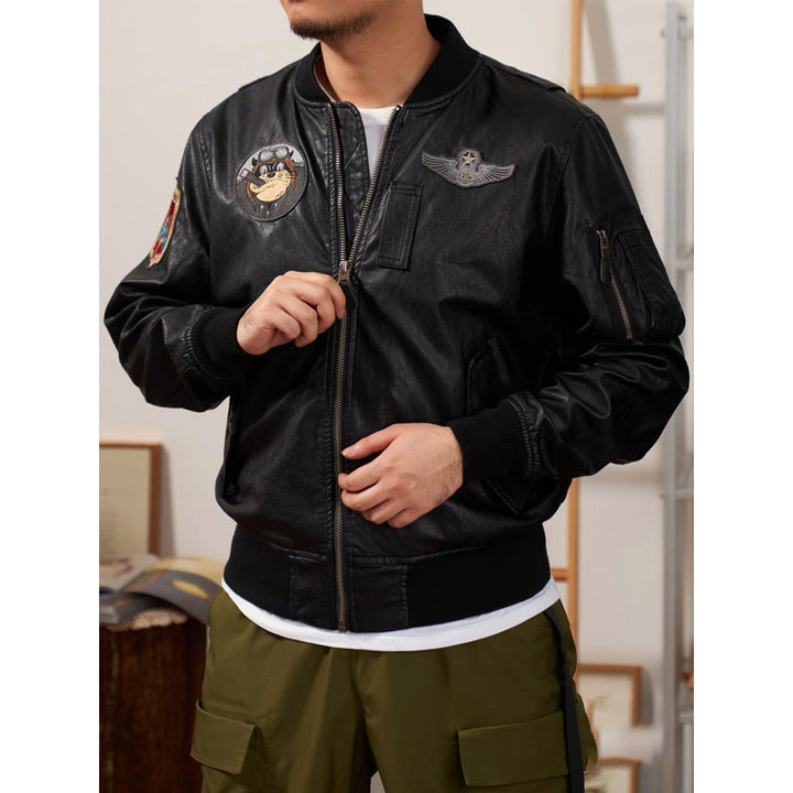 (Biker) Leather MA-1 Flight Jacket