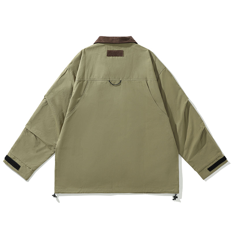 Corduroy jacket with multi-pockets
