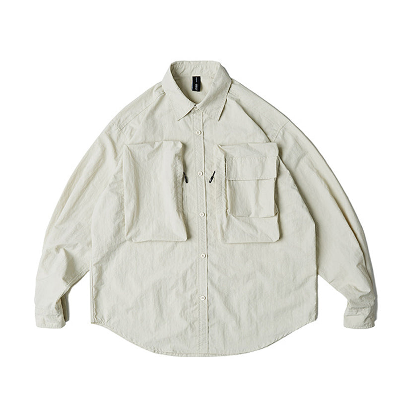 New for Spring: Solid Color 3D Pocket Turndown Collar Shirt