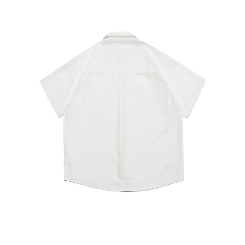 Classic plain pocket work short sleeve shirt