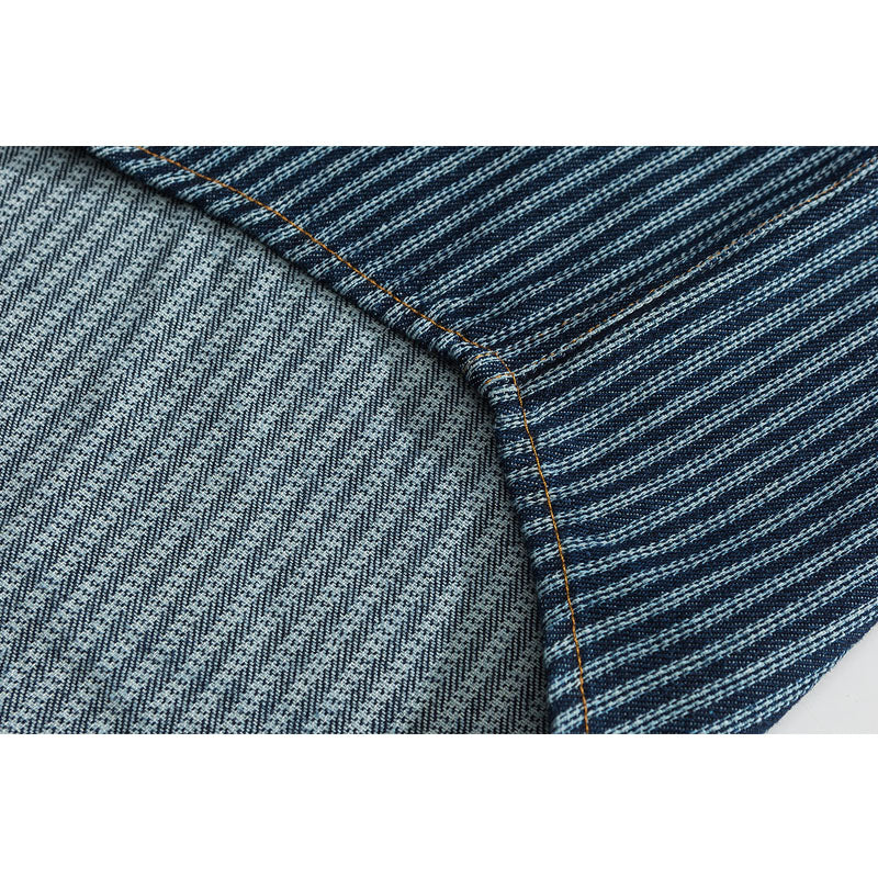 Blue Border Stripe Pocket Skipper Shirt