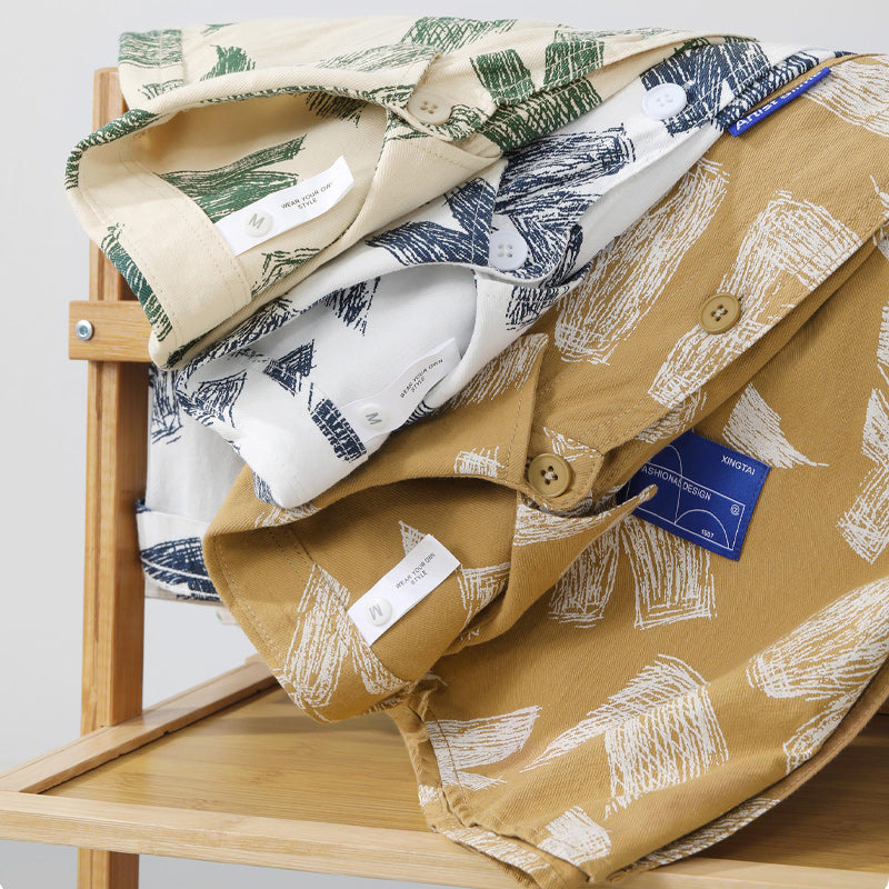 Alphabet print aloha shirt