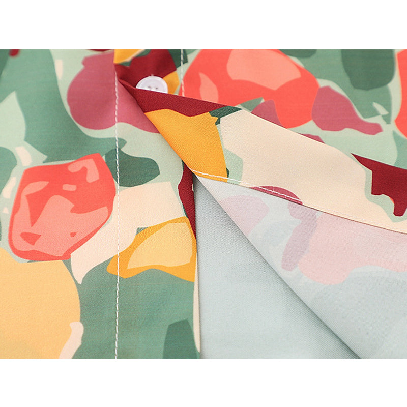 New for summer: Oil painting style floral short sleeve shirt