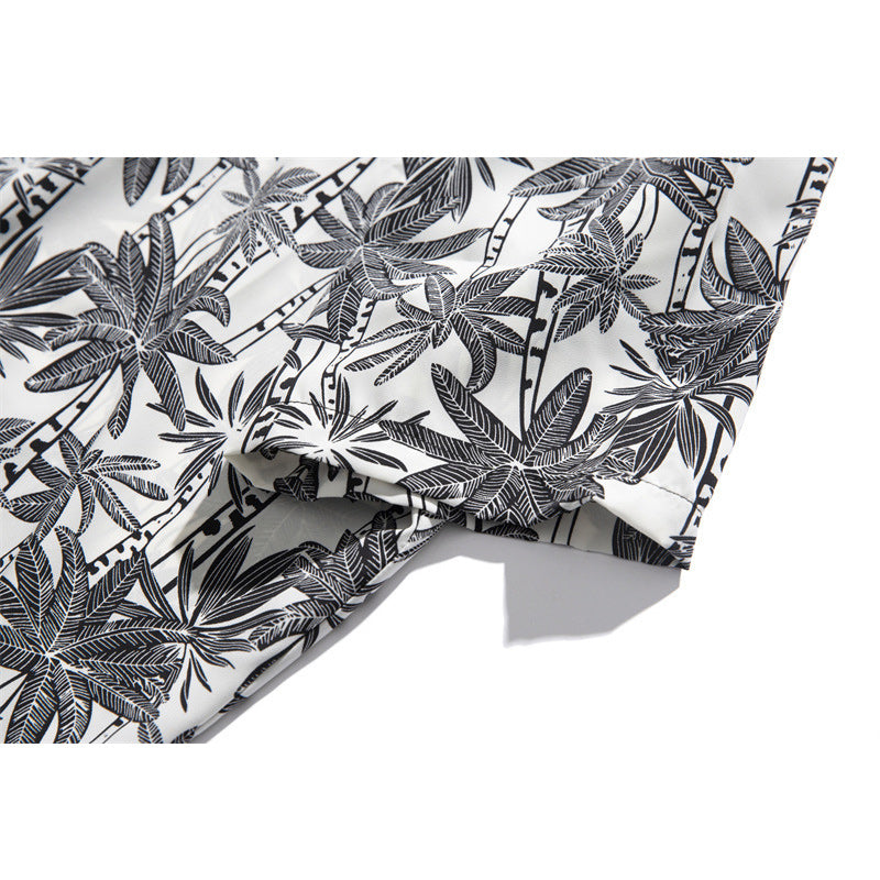 Hawaiian oak tree print short sleeve shirt