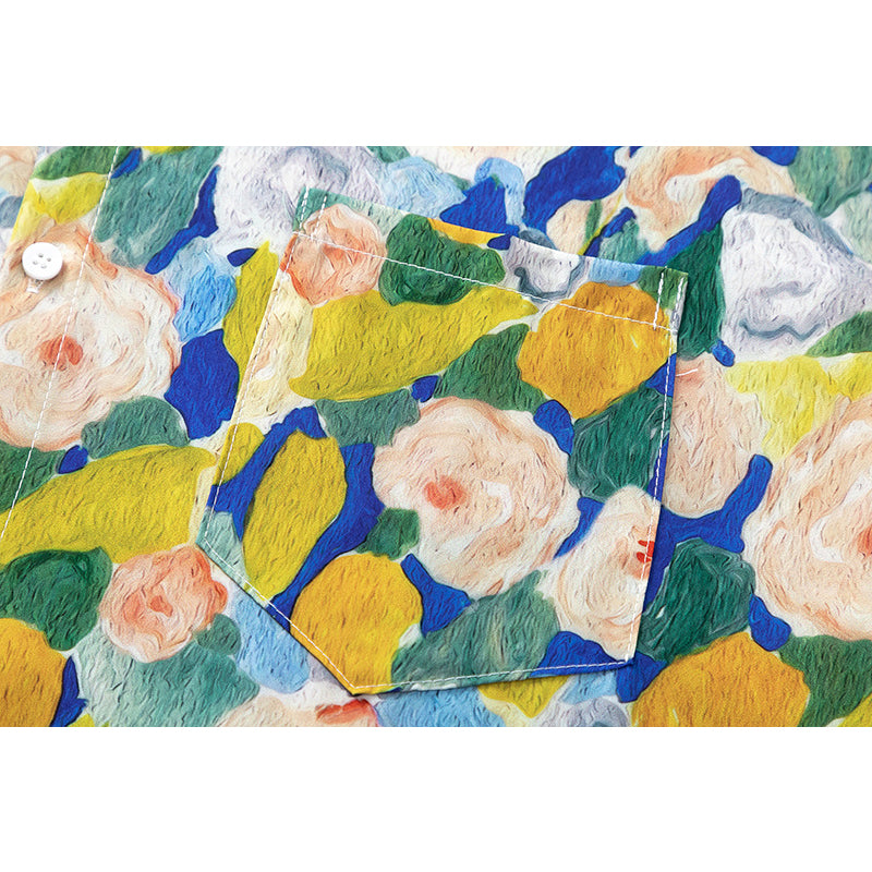 New for summer: Oil painting style print short sleeve shirt